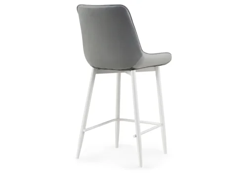 Полубарный стул Седа К светло-серый / белый 511176 Woodville, серый/велюр, ножки/металл/белый, размеры - ****490*570 фото 4