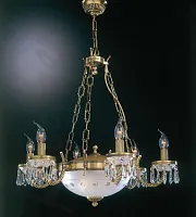 Люстра подвесная L 4651/6+2 Reccagni Angelo белая на 8 ламп, основание античное бронза в стиле классический 