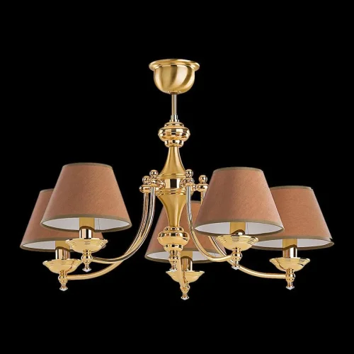Люстра подвесная San Marino Abazur SAN-ZW-5(Z/A)SW Kutek коричневая на 5 ламп, основание золотое в стиле американский фото 2