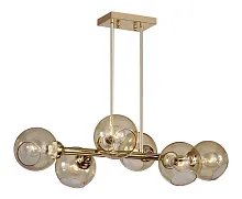 Люстра подвесная  Bolillas 1840-6P Favourite прозрачная на 6 ламп, основание жёлтое золотое в стиле современный шар