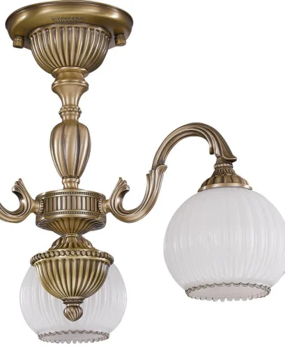 Люстра потолочная  PL 9220/3 Reccagni Angelo белая на 3 лампы, основание античное бронза в стиле классический  фото 2