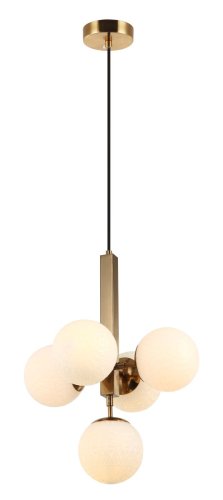 Светильник подвесной Felis 2098/01/05P Stilfort бежевый 5 ламп, основание бронзовое в стиле модерн 