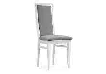 Деревянный стул Давиано серый велюр / белый 515977 Woodville, серый/велюр, ножки/массив бука/белый, размеры - ****450*540