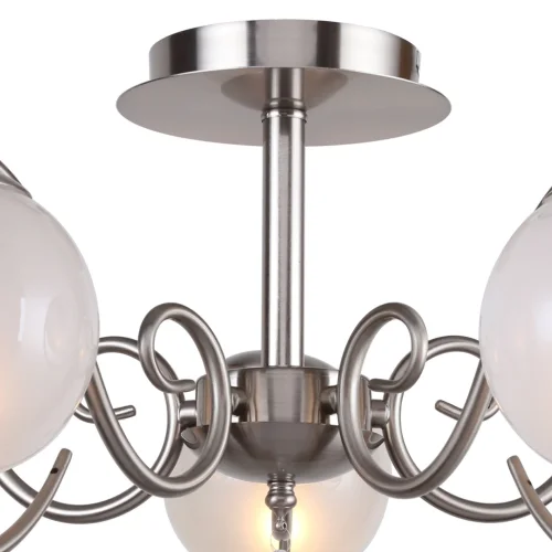 Люстра потолочная Fabbio 2349-5U F-promo белая на 5 ламп, основание никель в стиле классический шар фото 4
