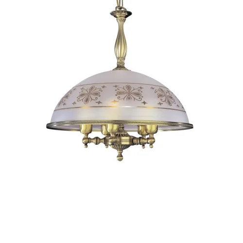Люстра подвесная  L 6002/48 Reccagni Angelo белая прозрачная на 5 ламп, основание античное бронза в стиле классический  фото 3