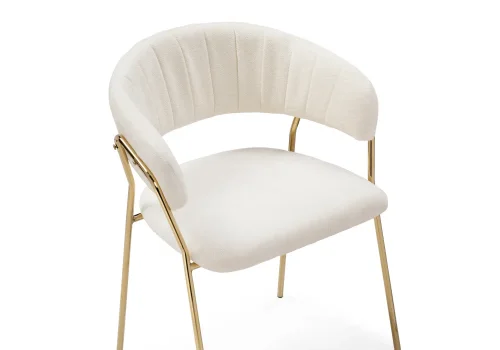 Стул на металлокаркасе Kamelia 1 white fabric / gold 15756 Woodville, белый/ткань, ножки/металл/золотой, размеры - ****600*520 фото 6