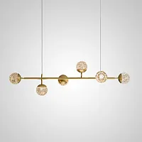 Светильник подвесной VERENA LONG 203524-23 ImperiumLoft прозрачный на 6 ламп, основание латунь в стиле современный 