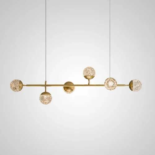 Светильник подвесной VERENA LONG 203524-23 ImperiumLoft прозрачный на 6 ламп, основание латунь в стиле современный Светильник подвесной VERENA LONG 203524-23 ImperiumLoft прозрачный на 6 ламп, основание латунь в стиле современный