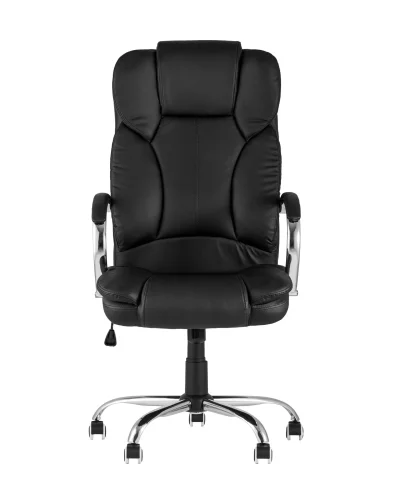 Кресло руководителя TopChairs Ultra NEW, черное УТ000008064 Stool Group, чёрный/экокожа, ножки/металл/хром, размеры - 1150*1230***610*750 фото 3