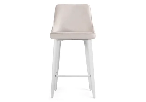 Полубарный стул Атани кремово-дымчатый / белый 528459 Woodville, кремовый/велюр, ножки/металл/белый, размеры - ****480*440 фото 2