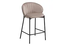 Полубарный стул Нейл латте / черный 528461 Woodville, бежевый/велюр, ножки/металл/чёрный, размеры - ****580*450