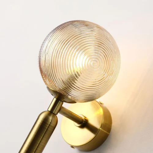 Бра Idem 2723-1W Favourite янтарный на 1 лампа, основание латунь в стиле классический  фото 3