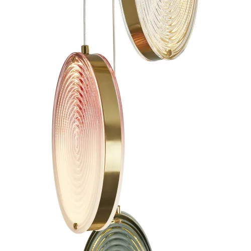 Светильник подвесной LED Lolli FR6139PL-L24BS Freya разноцветный на 1 лампу, основание латунь в стиле современный каскад фото 3