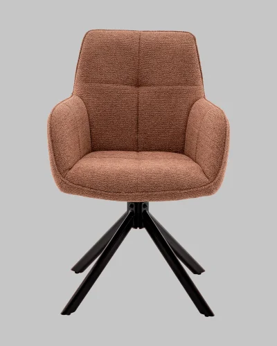 Стул обеденный Edme,  коралловый УТ000040786 Stool Group, коричневый/рогожка, ножки/металл/чёрный, размеры - *860**** фото 2
