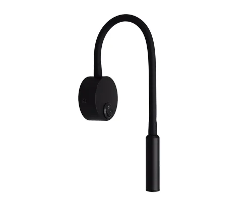 Бра с выключателем LED Лайт 08100,19(4000K) Kink Light чёрный на 1 лампу, основание чёрное в стиле хай-тек современный гибкая ножка для чтения