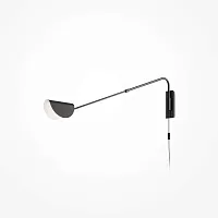 Бра с выключателем в розетку Mollis MOD126WL-01B1 Maytoni чёрный на 1 лампу, основание чёрное в стиле современный в розетку