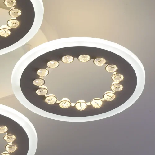 Люстра потолочная LED с пультом Мадлен 424013505 DeMarkt белая на 1 лампа, основание белое в стиле хай-тек с пультом кольца фото 12