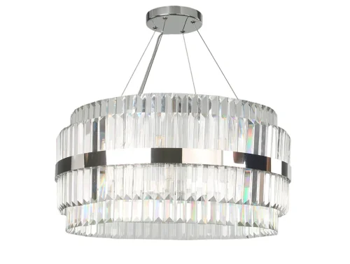 Люстра подвесная 10242/60 nickel Newport прозрачная на 28 ламп, основание никель в стиле американский современный классический 