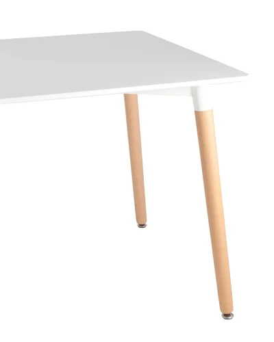 Стол обеденный OSLO прямоугольный 120*80 белый на дер. ножках УТ000000187 Stool Group столешница белая из мдф фото 2