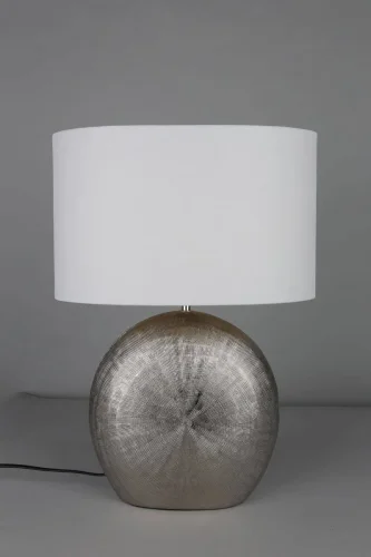 Настольная лампа Valois OML-82314-01 Omnilux белая 1 лампа, основание серебряное керамика в стиле современный  фото 3
