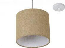 Светильник подвесной Naro E 1.P6 BR Arti Lampadari бежевый коричневый 1 лампа, основание белое в стиле минимализм кантри 