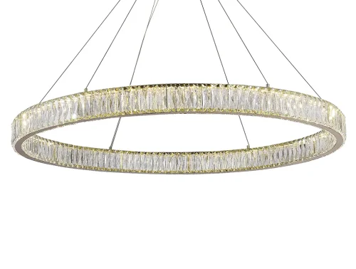 Люстра подвесная LED 8240/100 gold Newport прозрачная на 1 лампа, основание золотое в стиле современный кольца фото 2