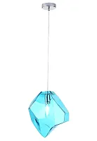 Светильник подвесной NUESTRO SP1 CHROME/BLUE Crystal Lux синий 1 лампа, основание хром в стиле современный выдувное