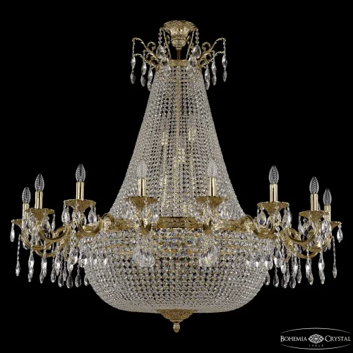 Люстра подвесная 2211H201/16/135IV/Y1 G Bohemia Ivele Crystal без плафона на 32 лампы, основание золотое прозрачное в стиле классический sp