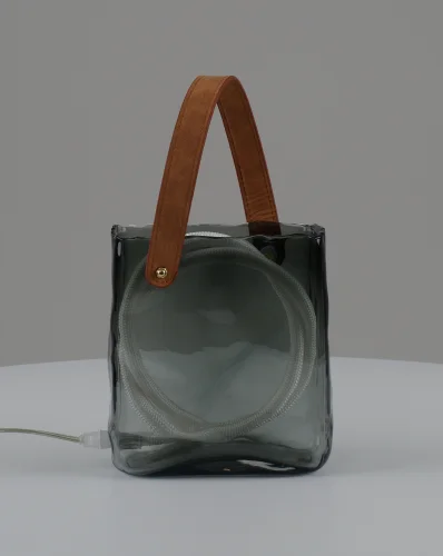 Настольная лампа LED Bag V11675-TL Moderli серая на 1 лампу, основание серое стекло в стиле современный арт-деко фото 4