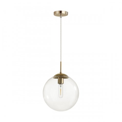 Светильник подвесной Summer 6509/1 Lumion прозрачный 1 лампа, основание золотое в стиле минимализм шар