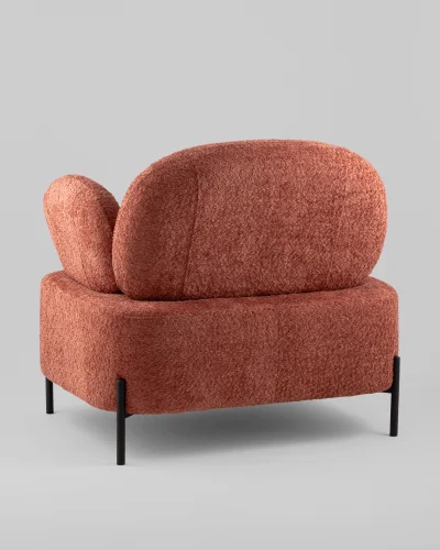 Кресло Кэнди ткань букле коралловый УТ000040025 Stool Group, розовый/букле, ножки/металл/чёрный, размеры - *790*790**860*мм фото 4