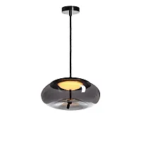 Светильник подвесной LED Knot 8134-D LOFT IT прозрачный серый 1 лампа, основание чёрное в стиле современный выдувное
