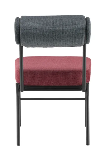Стул обеденный Ponpoun, тёмно-серый, бордо УТ000040467 Stool Group, бордовый/шенилл, ножки/металл/чёрный, размеры - *830***510*660 фото 4