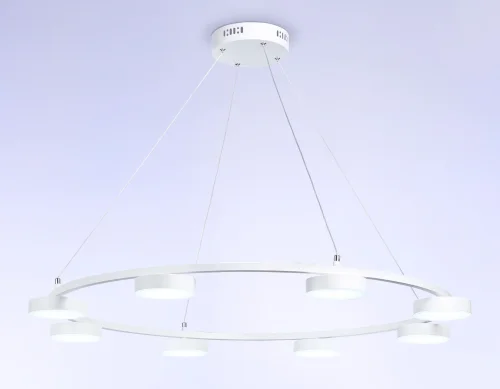 Люстра подвесная LED с пультом FL51761 Ambrella light белая на 1 лампа, основание белое в стиле современный хай-тек с пультом фото 2