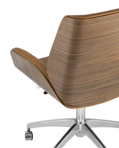 Кресло офисное TopChairs Crown NEW, коричневое УТ000031357 Stool Group, коричневый/экокожа, ножки/металл/хром, размеры - ****600*620 фото 4
