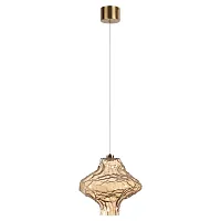 Светильник подвесной LED Ordi 5108/3LA Odeon Light янтарный на 1 лампу, основание античное бронза в стиле арт-деко современный 