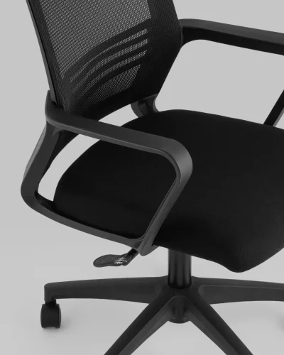 Кресло офисное TopChairs Simplex черный УТ000037112 Stool Group, чёрный/ткань, ножки/металл/чёрный, размеры - 520*1020***580*550 фото 6