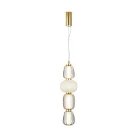 Светильник подвесной LED Pattern MOD267PL-L32G3K Maytoni белый прозрачный 1 лампа, основание золотое в стиле современный арт-деко 