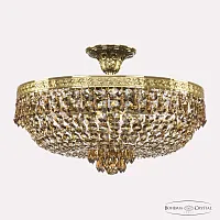 Люстра потолочная 19271/45IV G R721 Bohemia Ivele Crystal янтарная на 6 ламп, основание золотое в стиле классика sp