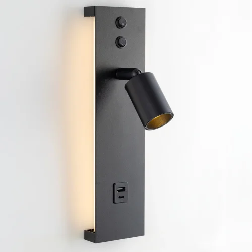 Бра с выключателем LED USB Декарт CL704461 Citilux чёрный на 1 лампу, основание чёрное в стиле современный хай-тек для чтения usb фото 5
