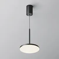 Светильник подвесной LED Plato P076PL-L12W4K-B Maytoni белый 1 лампа, основание чёрное в стиле современный хай-тек 