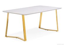 Керамический стол Селена 1 180х90х77 белый мрамор / золото 572188 Woodville столешница белая из керамика