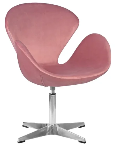 Кресло дизайнерское  69A-LMO SWAN, цвет сиденья розовый велюр BLUVEL52, алюминиевое основание Dobrin, розовый/велюр, ножки/металл/алюминий, размеры - ****710*600 фото 9