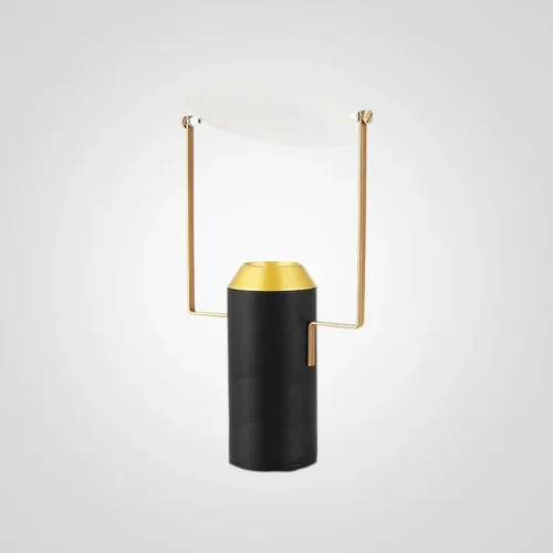 Настольная лампа Marble reflector 85645-22 ImperiumLoft белая 1 лампа, основание чёрное металл в стиле современный 