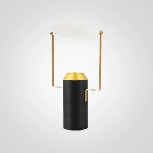 Настольная лампа Marble reflector 85645-22 ImperiumLoft белая на 1 лампу, основание чёрное металл в стиле современный 