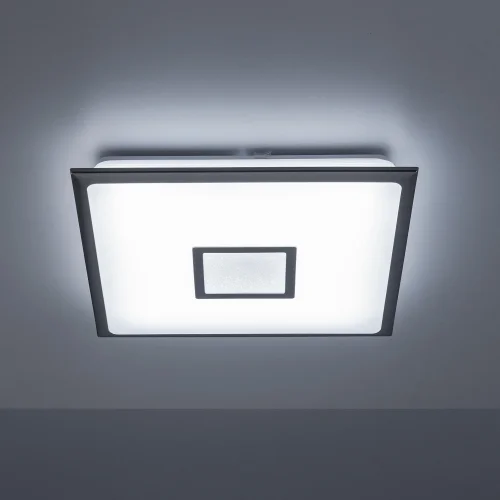 Светильник потолочный LED с пультом с Алисой Старлайт Смарт CL703AK51G Citilux белый 1 лампа, основание хром в стиле современный хай-тек с пультом квадраты фото 2