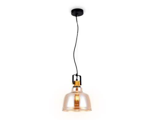 Светильник подвесной TR3526 Ambrella light янтарный 1 лампа, основание чёрное в стиле современный лофт 