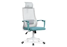 Компьютерное кресло More gray / blue / white 15798 Woodville, серый голубой/ткань, ножки/пластик/белый, размеры - *1380***640*600