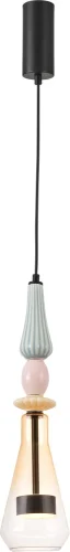 Светильник подвесной LED Dolci 4465-1P Favourite янтарный на 1 лампу, основание чёрное разноцветное в стиле современный 
