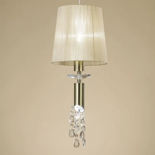 Светильник подвесной CUERO 3881 Mantra бежевый 1 лампа, основание бронзовое в стиле современный  фото 4